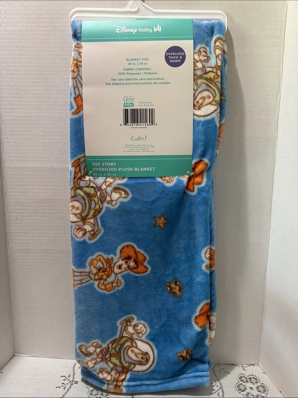 Disney Baby Toy Story Woody & Buzz Blue Oversized Soft Plush Blanket 40”x50”